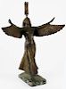 Francis Edwin Elwell (1858-1922) bronze winged statue of Isis, minor loss to right hand, ht 22”