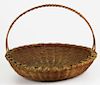 Taghkanic friendship basket in excellent condition, retains it's original handle wrapping, dia 12',