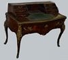 Best Louis XV Bureau Plat serpentine inlaid tulipwood bronze Doré desk signed J. LAPIE. 51"w x 42"h