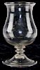 fine Early American clear blown glass bulbous form footed goblet with folded rim 9" x 5"