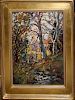 Thomas R Curtin (Vermont 1899-1977) Woodlands in bloom- o/b 20 x 16" estate stamped lower left