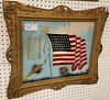 FRAMED REVERSE PTD AMER FLAG AND SPACE FOR PHOTO 15 1/2" X 19 1/2"