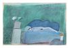Joy Laville (England-Mexico, 1923-2018), Reclining Nude. Green Room, 1974, oil pastels on paper