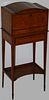 Very fine Hepplewhite inlaid satinwood and cedar dome top two part two drawer sewing stand. 38"h x 1