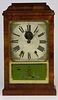 Mid 19th c Charles Kirke mahogany cased shelf clock, ht 18”