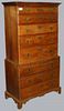 Chippendale maple chest on chest, married. 38"w x 72½"h x 19"d.