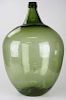 large blown green glass demijohn bottle- no pontil scar, ht 28”