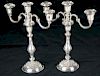 pair of Gorham weighted sterling candlesticks with removeable triple font section. 13"h  11½"w.