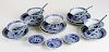 Chinese blue & white rice bowl set with plates & spoons, 20 pcs