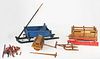 mid 20th c miniature model sleighs, snow roller, eveners, & parts found in 1948 at Mt Washington, NH