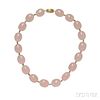 18kt Gold and Rose Quartz Bead Necklace, Carvin French