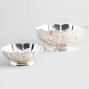 Two Old Newbury Crafters Silver Lobed Bowls