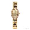 Lady's 18kt Gold and Diamond "Baignoire" Wristwatch, Cartier