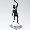 Grand Tour Bronze Model of an Athlete Mounted as a Lamp