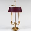 Two-Light Brass Bouillotte Lamp