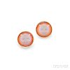 14kt Gold and Hardstone Cameo Earrings