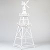 Rustic White Painted Wood Windmill