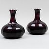 Pair of William Yeoward Amethyst Glass Decanters