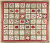 Pieced star in grid quilt, late 19th c., 89'' x 78''.