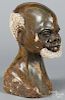 African carved stone bust, 13'' h.