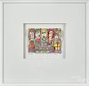 James Rizzi (American 1950-2011), lithograph in relief, titled Birthday Party, signed lower left
