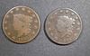 1822 VG & 1825 GOOD LARGE CENTS