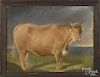 Pastel of a prize bull, 19th c., 19'' x 24 1/2''.