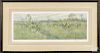 F. A. Stewart, pencil signed chromolithograph of a fox hunting scene, 8 1/4'' x 24''.