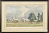A .J. Munnings, pencil signed coaching lithograph, 14 1/2'' x 26''.