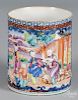 Chinese export porcelain Mandarin palette mug, early 19th c., 5 1/2'' h.