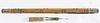 Bamboo surf rod, ca. 1900, in a form case, 15' 6'', together with a Gee Wiz frog fishing lure