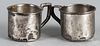 Two sterling silver child's cups, 3.1 ozt.