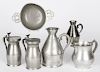 Pewter tablewares, 19th/20th c., tallest - 9 3/4''.