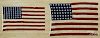 Three American flags, to include two 48 star flags and one 50 star flag, largest - 5' x 9'.