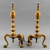 Federal Style Brass Andirons