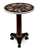 A Regency Rosewood and Specimen Marble Center Table Height 28 3/4 x diameter 34 inches.