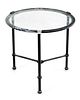 A Metal Circular Side Table Height 18 3/4 x diameter 19 1/4 inches.