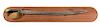 A Brass and Wooden Handle Cutlass Sword on a Mahogany Backboard Length 24 inches.