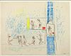Roberto Matta (Chile, 1911-2002) The Lift, 1961, crayon on paper. 20 x 26 in. Signed dated Matta 61.