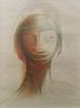 Guillermo Meza (Mexico, 1917-1997) Woman/Mujer, pastel on paper, 12 x 9.5 in.