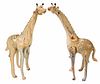 Pair of Chinese Pulled Glass Giraffes 