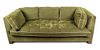 A Contemporary Chenille Striped Sofa Length 75 inches.