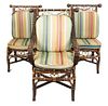 A Group of Six Faux Bamboo Dining Chairs Height 41 1/2 inches.