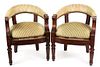 A Pair of Regency Style Mahogany Tub-Back Chairs Height 32 1/2 inches
