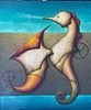 Cirilo Quintana (Peruvian) Sea Horse/Caballito de Mar, Serie Imagenes Inmemoriales, oil on canvas
