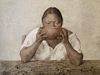 Francisco Zuniga (Costa Rica, 1912-1998) Mujer con Olla, 1983, lithograph, 22.4 x 30 in.