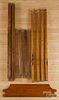 Tiger maple pencil post bed, 19th c., 76 1/2'' h., 52'' w., 83'' d.