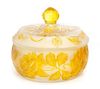 * A Cameo Decorated and Frosted Glass Powder Box Diameter 6 inches.