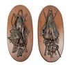 A Pair of Cast Metal Wall Plaques Height 30 inches.