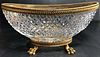 19th C. French Baccarat Crystal and Bronze Mounted Bowl w/ Lion Feet